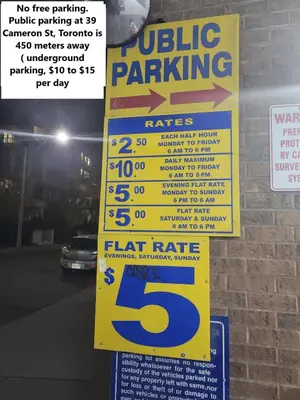 a parking sign for a public parking lot at BASEMEWNT Room with private bathroom 36C in Toronto