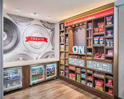 a grocery store aisle with food on display at Hampton Inn By Hilton Hamilton in Hamilton