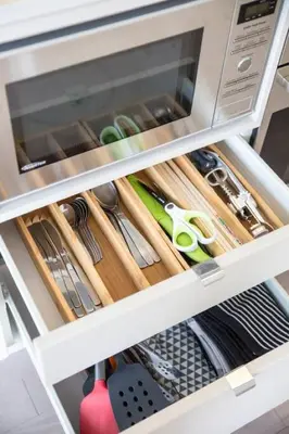 a drawer filled with lots of knives and scissors at Cozy 1 BR Air mattress CN Tower Ent District MTCC in Toronto