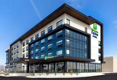 an office building with a sign on the front of it at Holiday Inn Express & Suites St Thomas in Saint Thomas