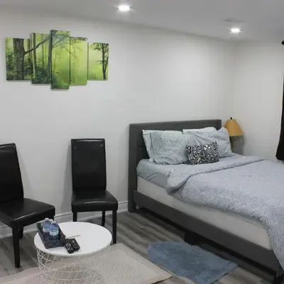 Comfy basement near KW airport