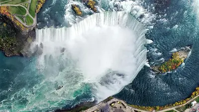 an aerial view of a waterfall in the water at Vacation paradise in St. Catharines