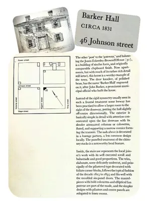 a page of a brochure with a picture of a building at Barkerhouse 2# unit-heart of oldtown in Niagara on the Lake