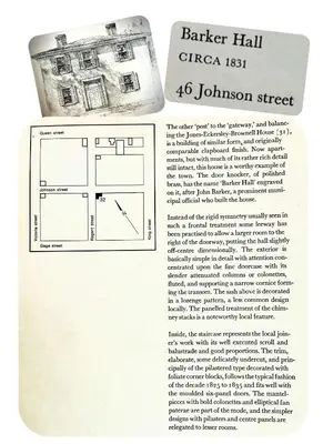 a page of a brochure with a picture of a building at Barker House 1# Suite-heart of oldtown in Niagara on the Lake