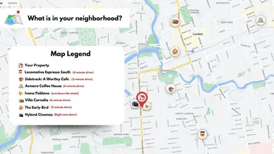 a map with a map legend on it at Rustic Elegance & Style 1BR in London