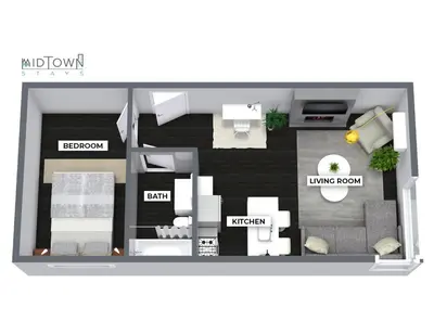 a rendering of a floor plan of a house at Elegant City Living - 1 BR in London