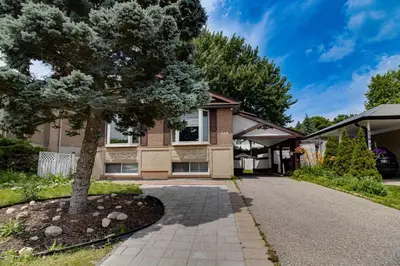 a house with a tree in the driveway at Beautiful House In Scarborough in Toronto