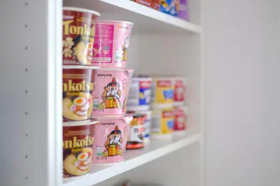 a shelf of yogurt in a store at Stay Inn Muskoka in Gravenhurst