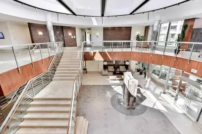 a staircase in a building with a lobby at Alaa Aldahhan in Mississauga