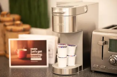 a coffee machine sitting next to a toaster at Luxury 2BR Guest Suite in Vaughan