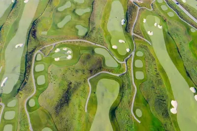 an overhead view of a park with a road at Casa Lago 5 Bed Waterfront House in Innisfil