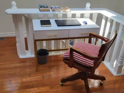 a desk with a chair and a desk with a drawer at Downtown Toronto House Central 2BED 2BATH Subway Free Parking in Toronto