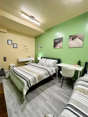 a bedroom with a bed and a desk in it at Private Room Near Airport K6 in Mississauga