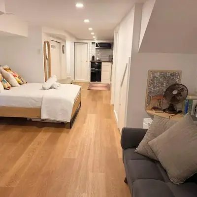 Lower level newly renovated studio apartment in central downtown location