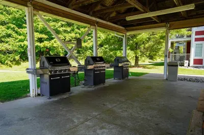 a group of four stove tops in a patio at Stunning Condo with Access to Pool in Shanty Bay