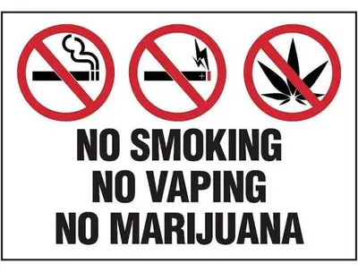 a sign that says no smoking no napkin at Three bedroom house in Mississauga