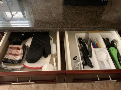a drawer filled with lots of utensils at Huge Family home sleeps 10 with 3 parking spots in Kitchener