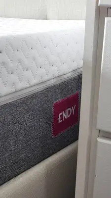 a close up of an emy sign on a mattress at Lakeview Escape Endy KING BED in Pickering