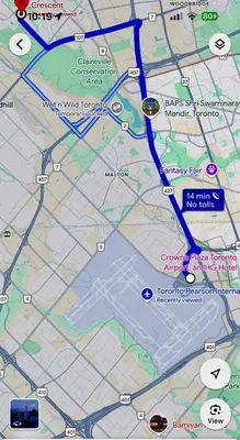 a close up of a map of a city at Modern 1-Bedroom Apartment - Near Airport & Toronto Downtown in Brampton