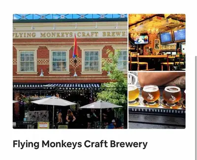 a collage of three pictures of a pub withbeer at Beautiful Apartment 5 mins from Innisfil Beach in Innisfil