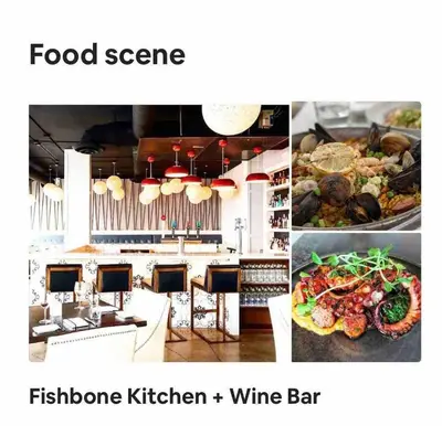 a collage of pictures of a kitchen with food at Beautiful Apartment 5 mins from Innisfil Beach in Innisfil