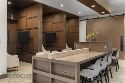 a conference room with a table and chairs at Hyatt Place Mississauga / Airport Corp Center in Mississauga