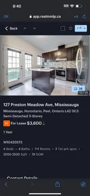 a page of a kitchen website with a picture of a kitchen at Fiul hause in Mississauga