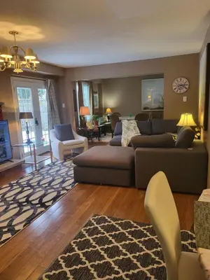 a living room with a couch and chairs and a living room at 308 Delancey in Hamilton