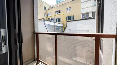 a balcony with a view of a building at Modern 1BR Condo in Church Yonge Corridor in Toronto