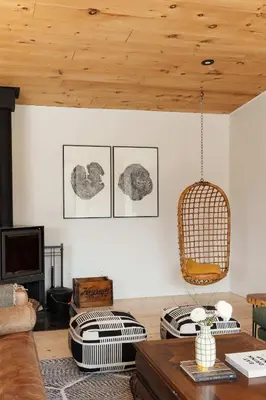 a living room with a couch and a table at Willow Creek - Modern Sunlit Bungalow in Hillier