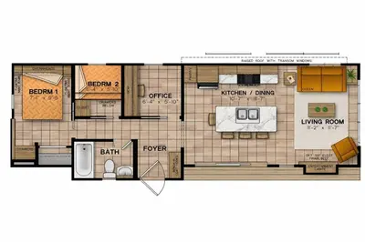 a drawing of a floor plan of a house at Scugog Landing Resort in Port Perry