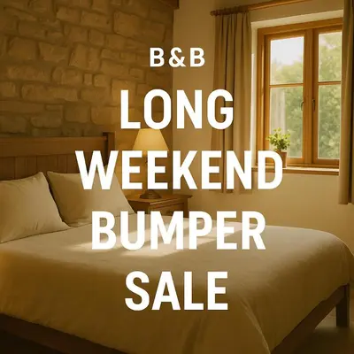 a bed with the words long weekend bumpier sale on it at LONG WEEKEND BUMPER OFFER- Transit,Airport,Downtown Minutes Drive in Kitchener