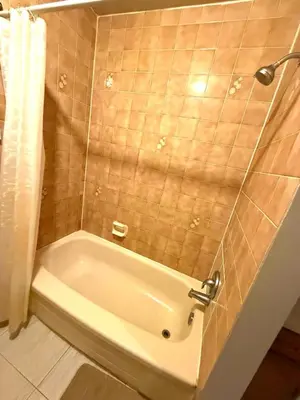 a bathroom with a bath tub and a shower at LONG WEEKEND BUMPER OFFER- Transit,Airport,Downtown Minutes Drive in Kitchener