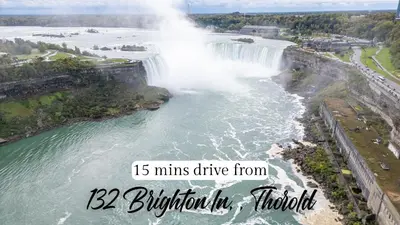 an aerial view of a waterfall in niagara falls at Modern Home 10 mins from Niagara Falls & Main Attraction with Free 2 Parkings in Thorold
