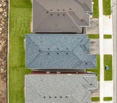 an overhead view of three roofs of a building at Cambridge Luxury by Ravine in Cambridge