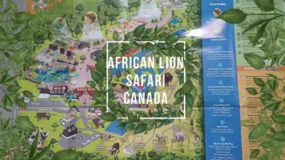 a map of the african lion safari granada at 2024 Built Stylish 3BR Cambridge Townhouse with Free Parking, WiFi, Full Kitchen, Laundry, 8 Min Drive to African Lion Safari! Perfect for Family Travel, Group Trips & Work Stays! in Cambridge