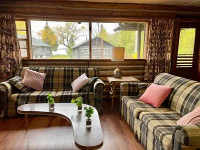 a living room with two couches and a table at Balsam Lake - 2-Bedroom House in Kawartha #15 in Kawartha Lakes