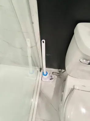 a bathroom with a toilet and a shower at ArbyManie's Place Newly Built Basement Apartment in London