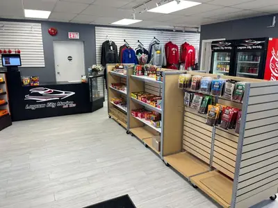 a store filled with lots of products on display at Beautiful Four Bedroom Lagoon City Waterfront Home in Brechin
