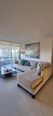 a living room with two couches and a couch at Spectacular Large 3 Bedroom 3 Bath Condo Downtown Toronto Lakeview in Toronto