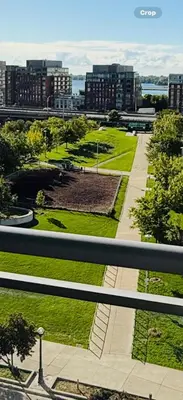 a view of a park with buildings in the background at Spectacular Large 3 Bedroom 3 Bath Condo Downtown Toronto Lakeview in Toronto