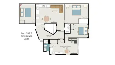 a floor plan of a house at Cozy 1BR Lower Level Walking distance to shops in Richmond Hill