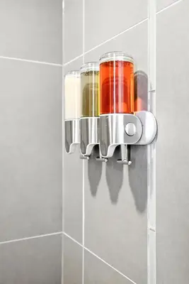 a wall mounted spice rack in a bathroom at Trendy 1BR in TO Steps to Entertainment & Dining in Toronto