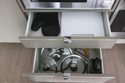 a drawer in a kitchen with a stove at Chic 1-Bedroom Downtown Toronto Getaway in Toronto