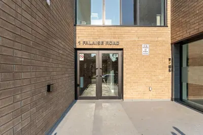 an entrance to a building with a glass door at Scarborough Oasis near UofT campus, Free Parking in Toronto