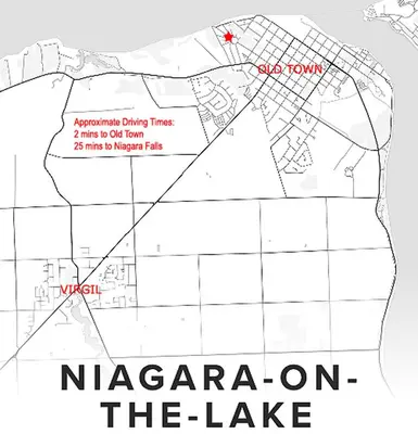 a map of nagarca on the lake at The Coupe: A Hip Wine Lovers Retreat in NOTL! ✌️ in Niagara on the Lake