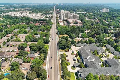 an overhead view of a road in a city at SPACIOUS & FULLY PVT-2BR UNIT ON GROUND LEVEl in Burlington