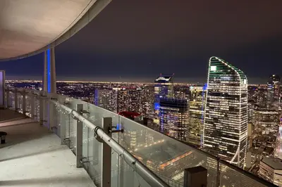 a view of a city skyline at night at 60th Floor Luxury SkySuite 3BD Lake & City Views in Toronto