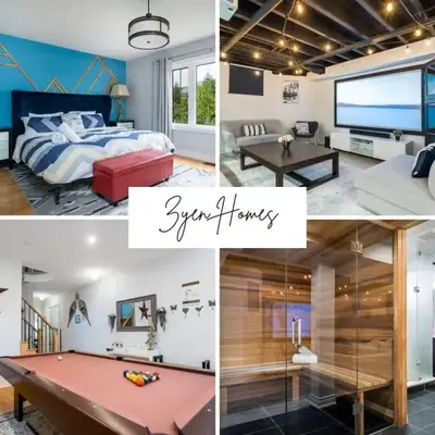 Large 4 Br - 5 Bathroom with Heated Pool 2 King beds Sauna Pool Table