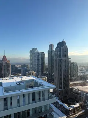 a view of a city skyline with tall buildings at The greatest views in the heart of Mississauga in Mississauga